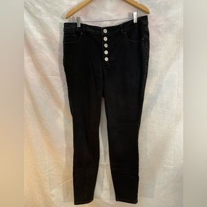 Easy Breezy High Rise Button Fly Skinny Black Jeans /ELOQUII/ Denim